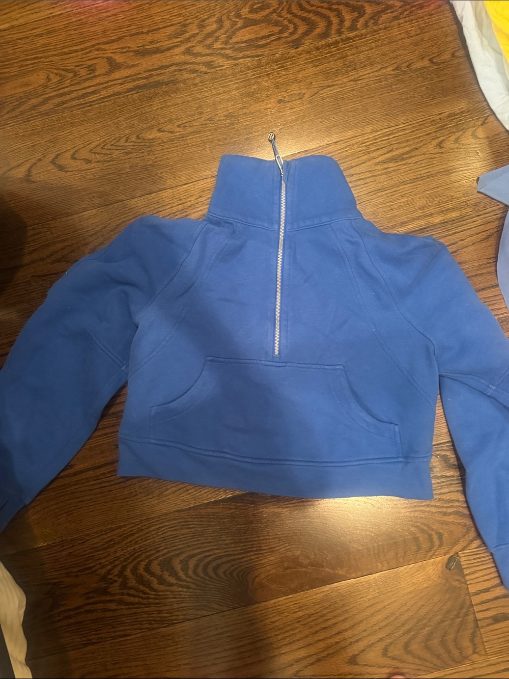 lululemon athletica Royal Blue Cropped Half-Zip Turtleneck Sweater